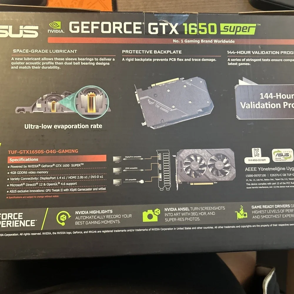 ASUS GeForce GTX 1650 Super TUF OC 4GB GDDR6 Used Works Great